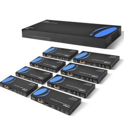 OREI 1x8 HDMI HDBaseT 4K Extender Splitter Over CAT6/7 400Ft(UHD18-EXB400-K)