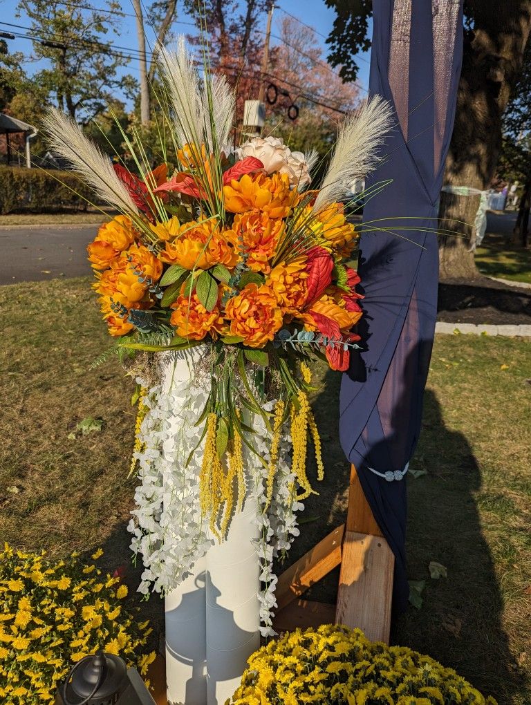 Autumn Tower Of Flowers Set Of 2