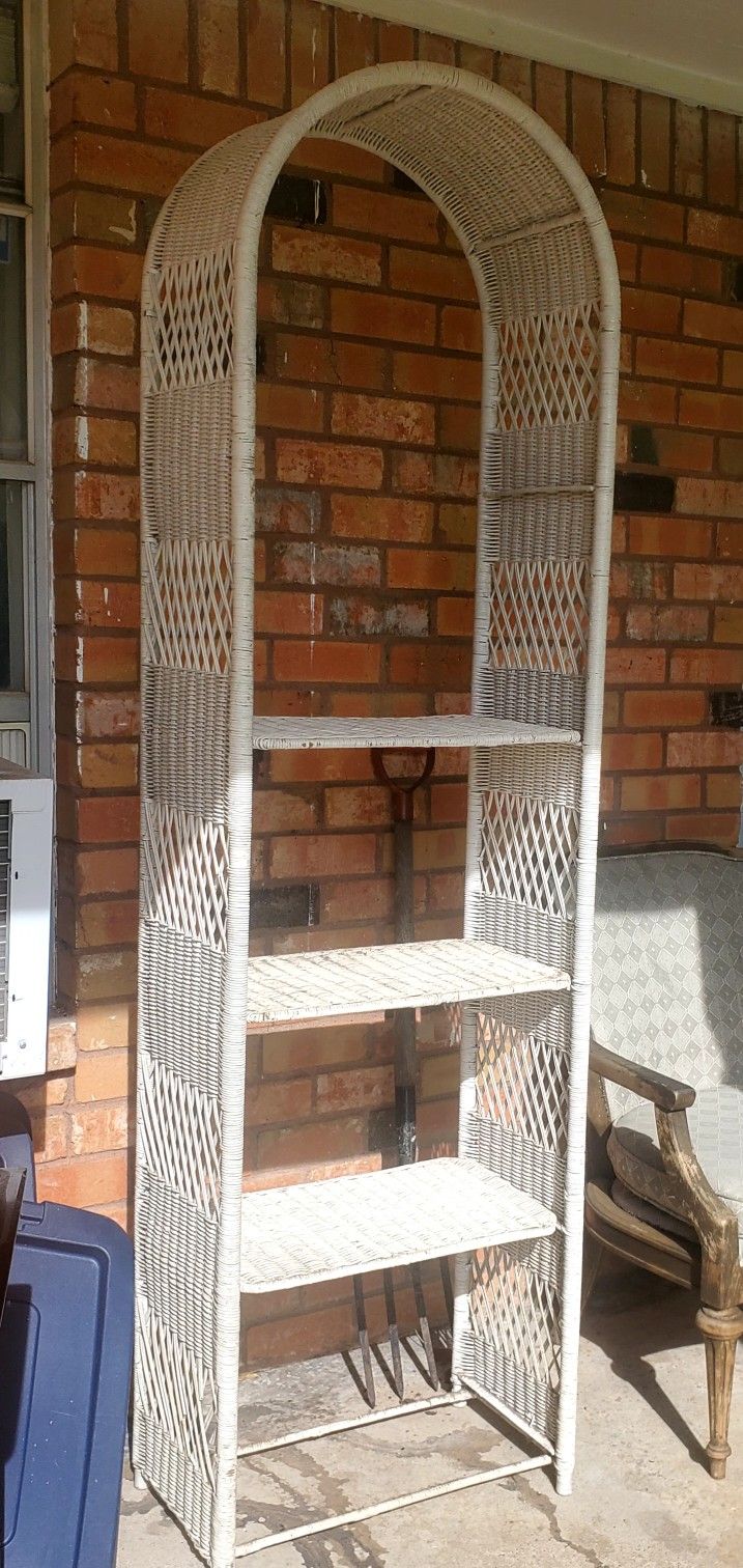 White Wicker Shelf/ MAKE OFFER .