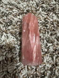 Pink Mangano Calcite Crystal Tower Point Healing Stone