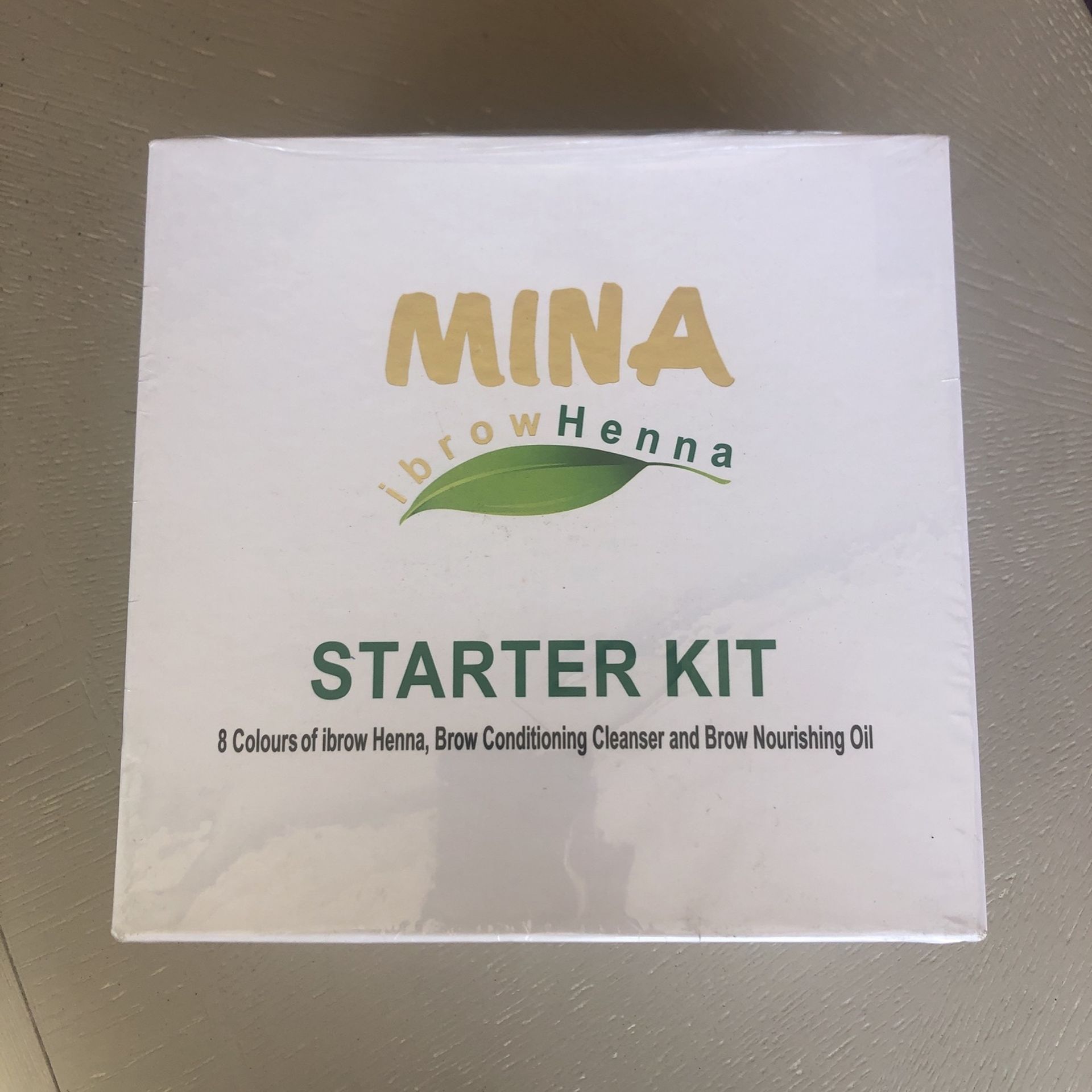 MINA Ibrow Henna Tint Starter Kit 8 Colors, Oil, Cleanser, Instructions, Dropper