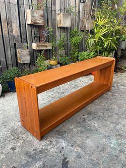 Vintage Postmodern Lou Hodges Era Oak Console / Media Console