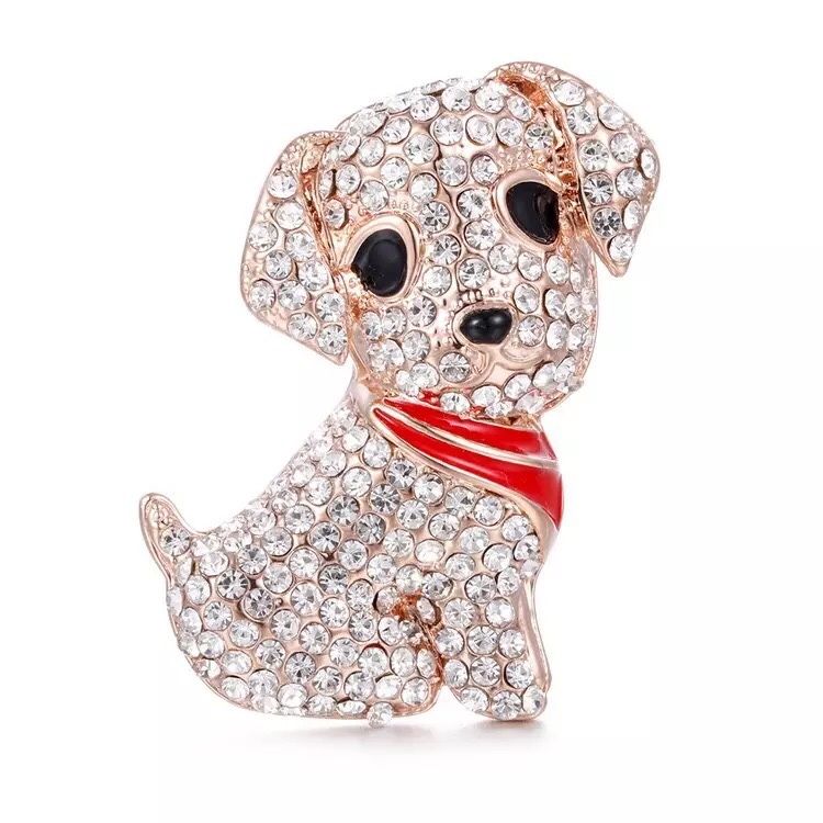 Gorgeous Swarovski crystal dog pin ,4*3cm