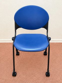 Blue Rolling Office Chair with Wheels - Like New