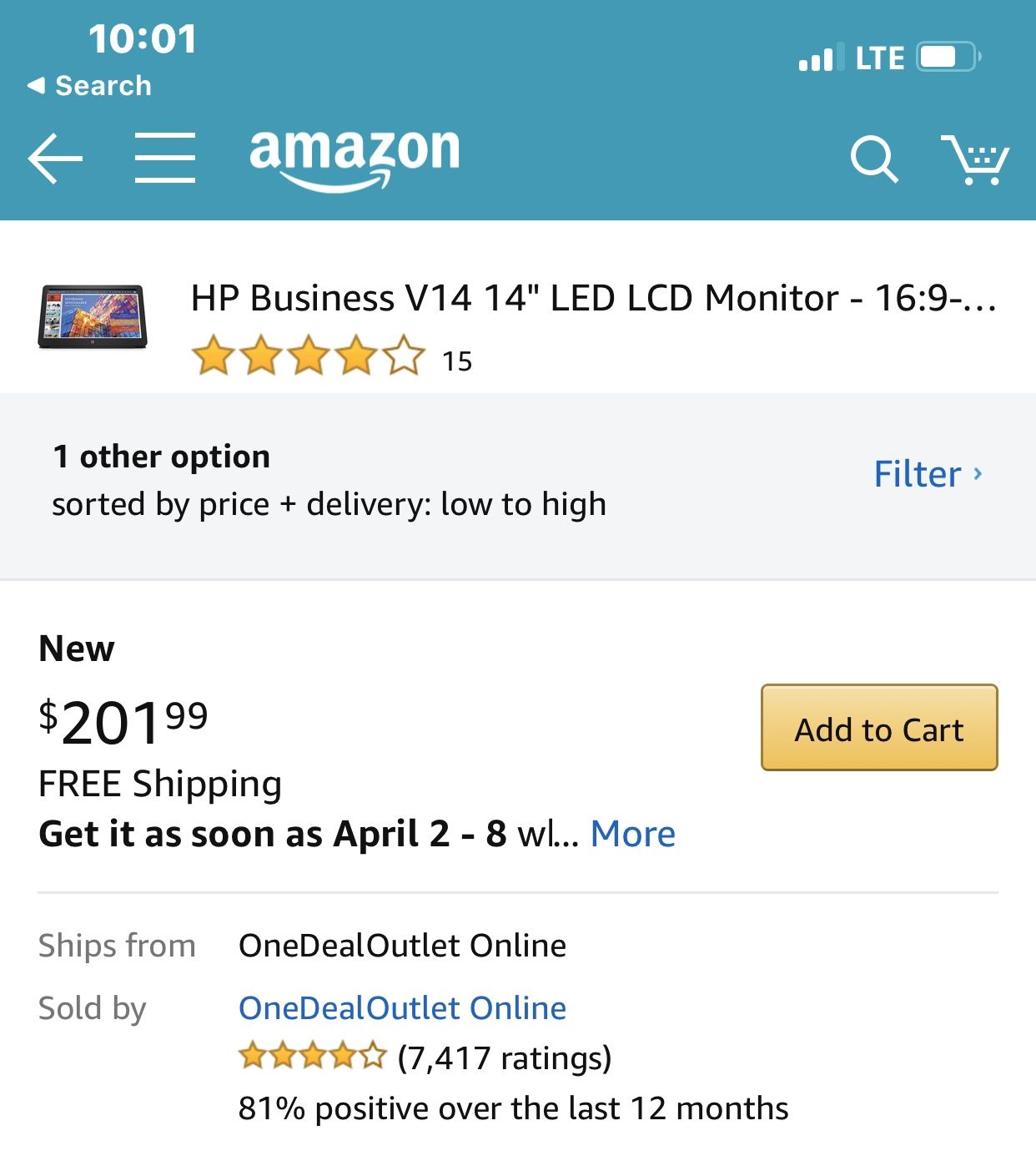Hewlett Packard Portable screen