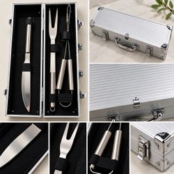 Stainless Steel BBQ Tool Set with Case