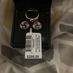 Diamond Earrings & Gold Nugget Ring For A Toddler 