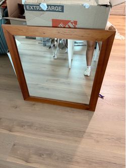 Large Solid Wood Framed Wall Mirror – Excellent Condition