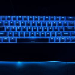 LIGHT BLUE LED WIRED KEYBOARD AND MOUSE