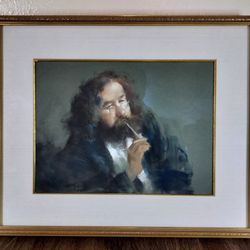 Signed Painting by Adam Kelley, Portrait Pastel, Colorado 