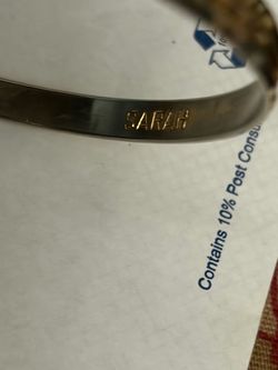 Engraved 'SARAH' Silver Cuff Bracelet