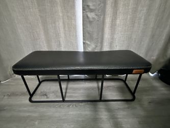47” L X 16” W X 17” H Sturdy Black Faux Leather Vasagle Bench