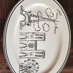Paris Themed Serving Plate