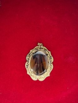 Costume jewelry Antique Gold-Tone Agate Stone Pendant