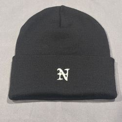 Nahmias logo-embroidered wool beanie in Black Embroidered letter 'N'.