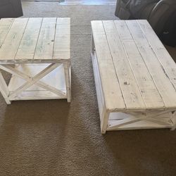 Farm Rustic Coffee And End Table