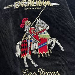 Vintage Excalibur Casino Corduroy Bomber Jacket 