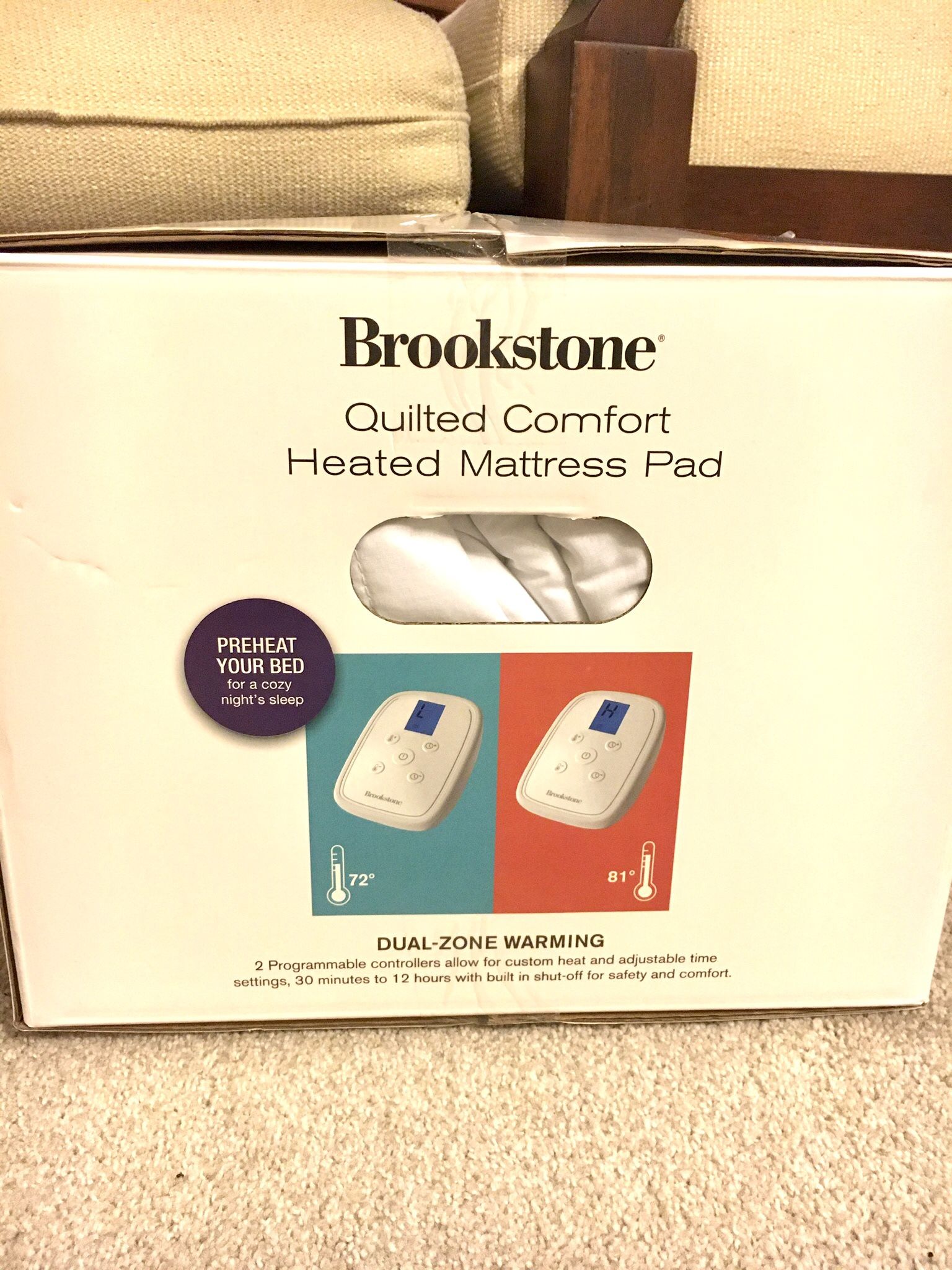 Brookstone Heated Matress Pad, Never Used, Queen, Dual Controls