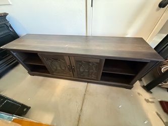Dark Wood TV Stand / Entertainment Console – 68”