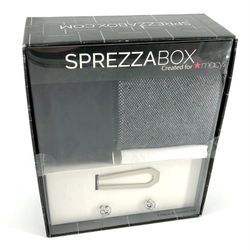 SprezzaBox Modern Mens Necktie Socks Cuff Links Tie Clip (5 Piece Accessory Set)