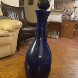 Rare Antique Indigo Glass Decanter 