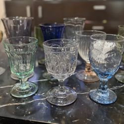 Vintage Assorted Water Goblets