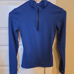 Shein Blue Half Zip Workout Top Size XS