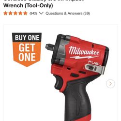 M12 FUEL 12V Lithium-Ion Brushless Cordless Stubby 3/8 in. Impact Wrench (Tool-Only)