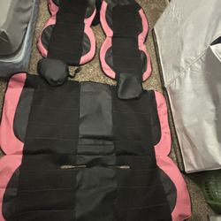 Pink and Black Car Seat Covers Fullset