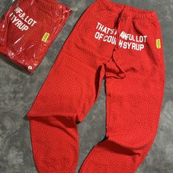 Awful Lotta Cough Syrup Red Vvs Sweatpants All Sizes 