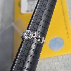 1CT Moissanite Diamonds Flower Band Ring Size Adjustable 6.5-10