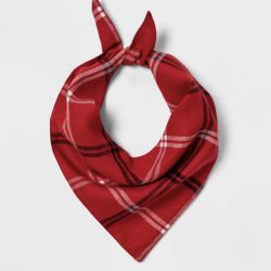 One Red Plaid Pet Bandana