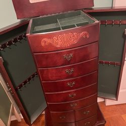 Mahogany Jewelry Armoire 