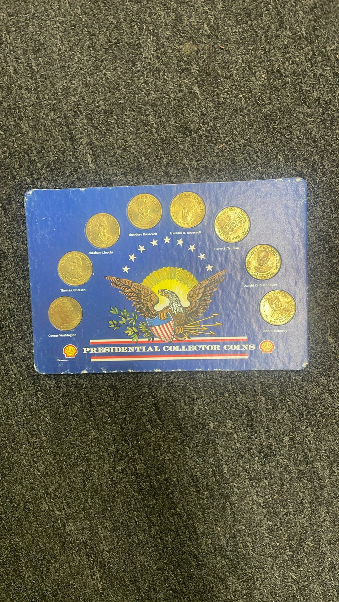 Vintage Shell Gas Station Presidential Coin Set Jfk Roosevelt Lincoln