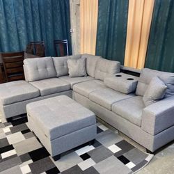 Heights Silver sectional couch sofa loveseat options