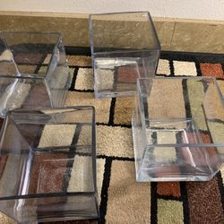 6x6 Glass Cube Vase Quantity 4