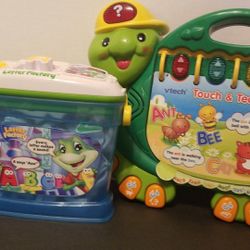 LEAP FROG & VTECH TOUCH & TEACH TURTLE.