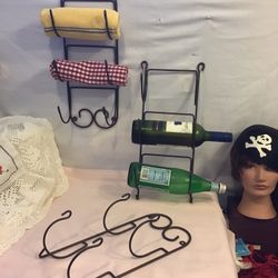 Iron Hanging Towel Rack and Iron  Metal Wine Rack