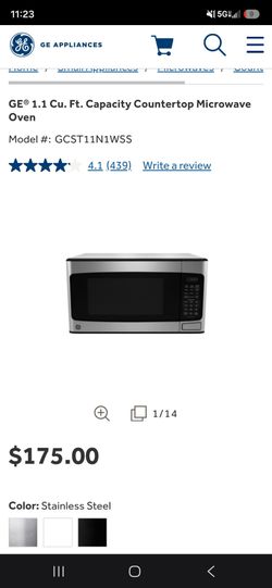 GE 1.1 Cu. Ft. Countertop Microwave Oven