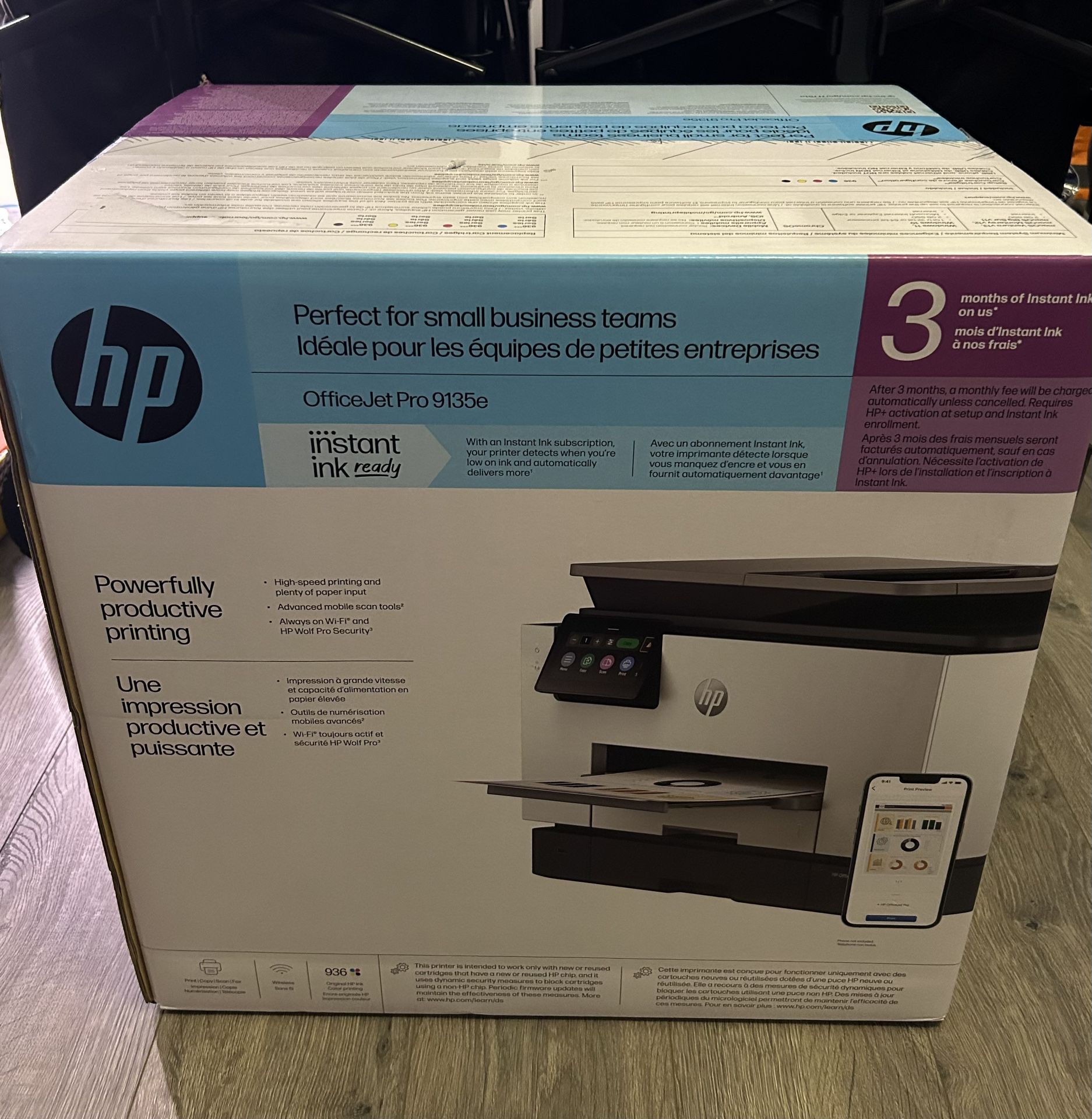 HP OfficeJet Pro 9135e All-in-One Printer, Color, Printer-for-Small Medium Business, Print, Copy, scan, fax, Wireless Instant Ink Eligible (3 months i