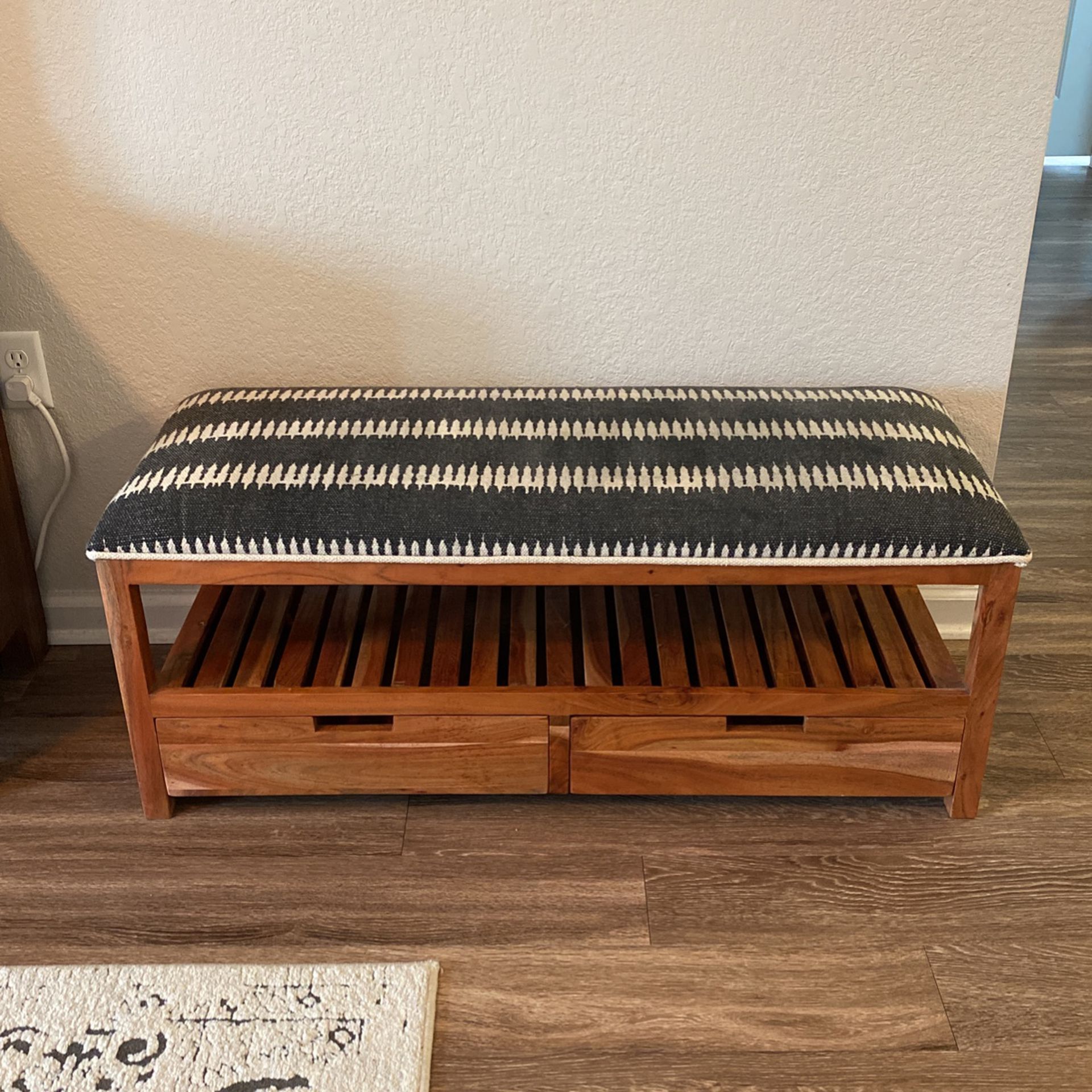 Solid Wood Upholstered Entryway Bench
