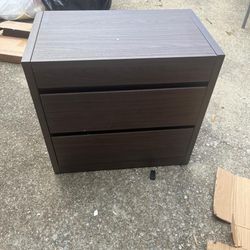 Dark Walnut 23.6 In Accent Storage 3 Drawer Dresser Or Side Table