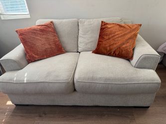 Beige Fabric Loveseat Sofa