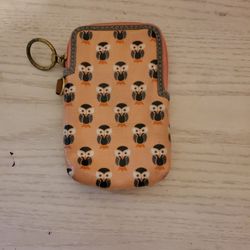 Pre-owned Fossil Small Wallet/Cigarette Case with Owl Design