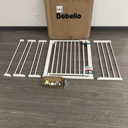 #1314 (30” Tall X 29.5-54.5” Wide) Babelio Extra Wide Safety Gate For Baby Toddler Or Dogs / White 