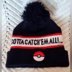 Pokemon  Gotta Catch 'Em All Black Pokeball Beanie OSFM