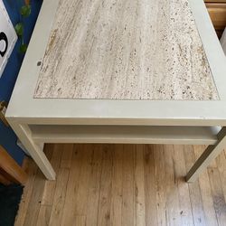 Travertine Topped Table $15
