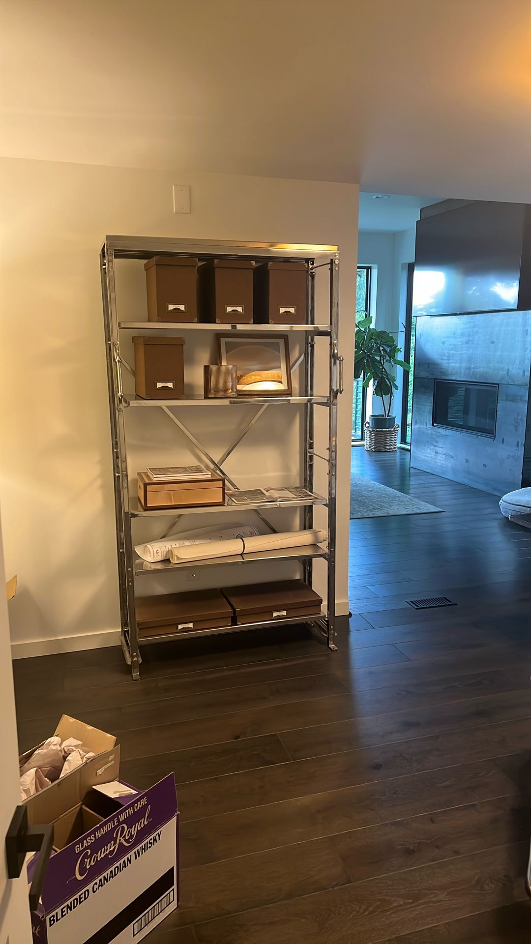 Restoration Hardware Chrome Bookshelf