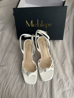 White Block Heel