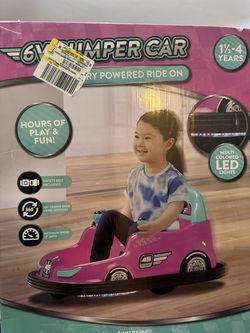 Kid Trax 6V Bumper Car Ride-On Toy, Pink